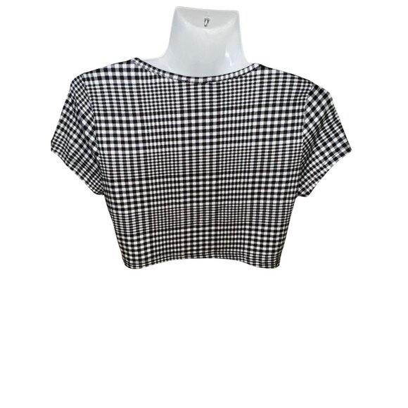 Fashion Nova Black & White Gingham Two-Piece Set Crop Top Pants Large Sexy Cute - Picture 5 of 11